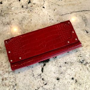 Claudia Firenze Red Leather Clutch H3